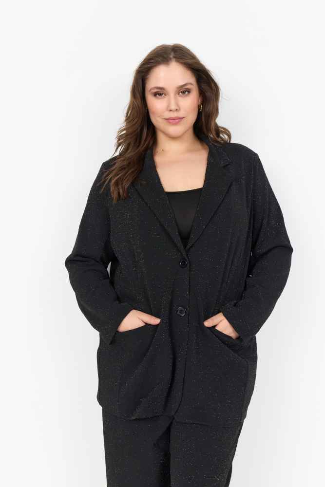 Wasabi blazer met glitter W20452 Zwart