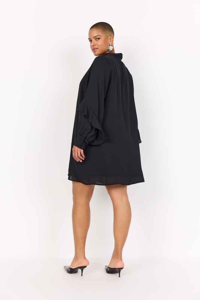 Wasabi voile jurk met strik detail W10602 Therese Zwart