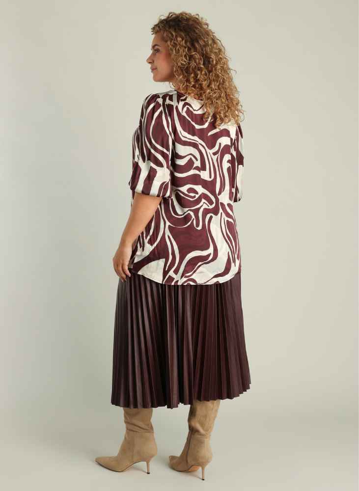 Yest Curve blouse met 3/4 mouw A005790 Galina Bordeaux