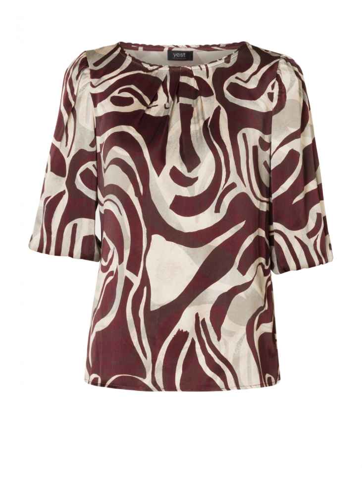 Yest Curve blouse met 3/4 mouw A005790 Galina Bordeaux