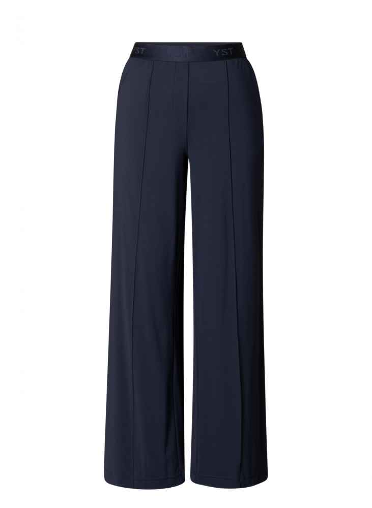 Yest Curve broek met wijde pijpen A005707 Robin navy