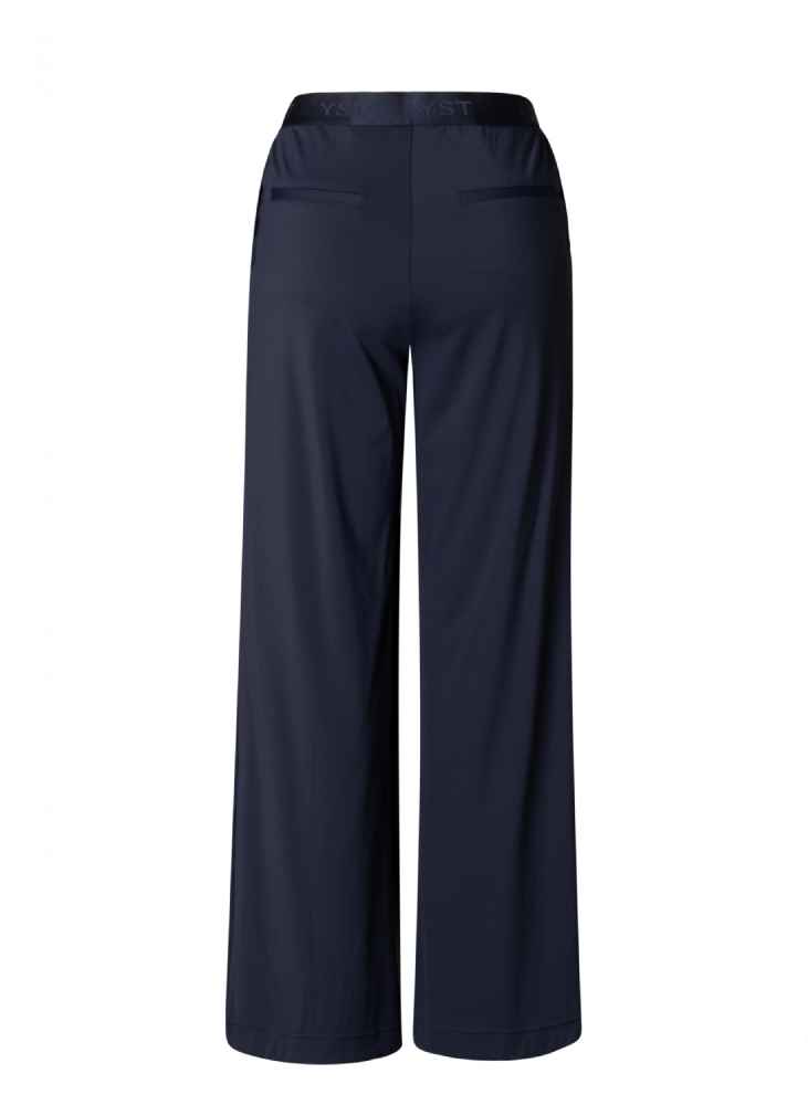 Yest Curve broek met wijde pijpen A005707 Robin navy
