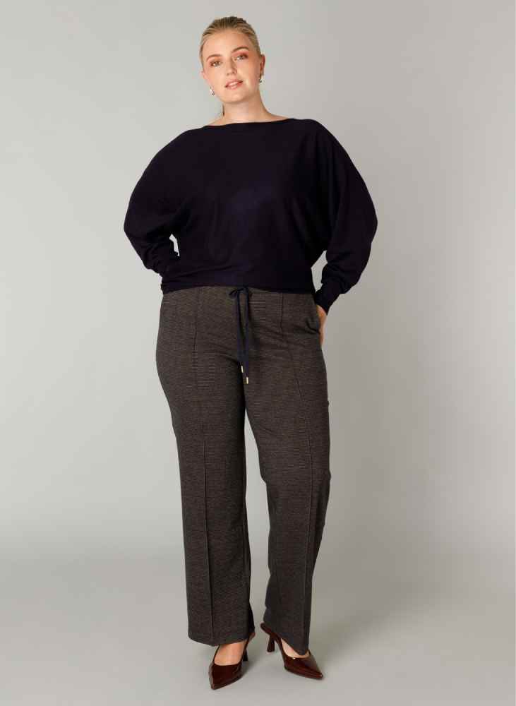 Yest Curve dunne trui met boothals A005730 Roel navy