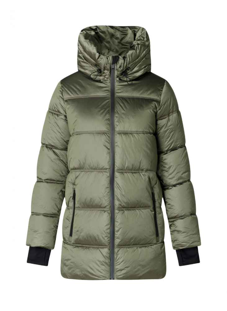 Yest Curve gewatteerde winterjas met capuchon A005671 Agnes groen