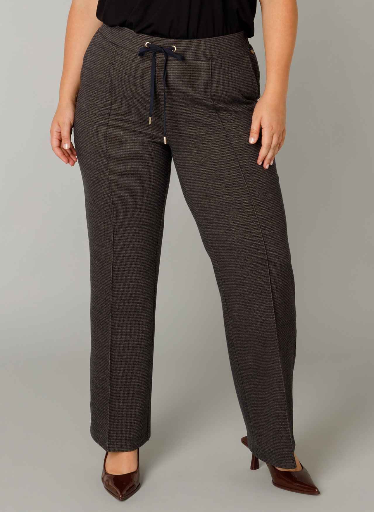 Yest Curve pantalon met koordsluiting A005699 Romana navy