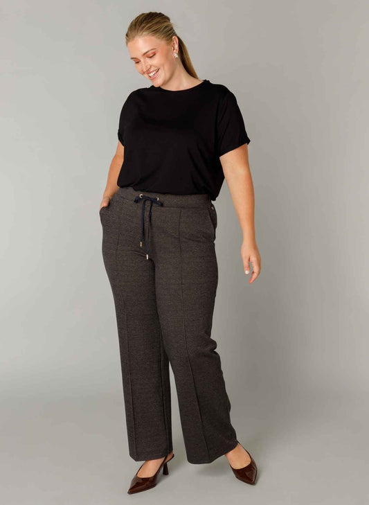 Yest Curve pantalon met koordsluiting A005699 Romana navy