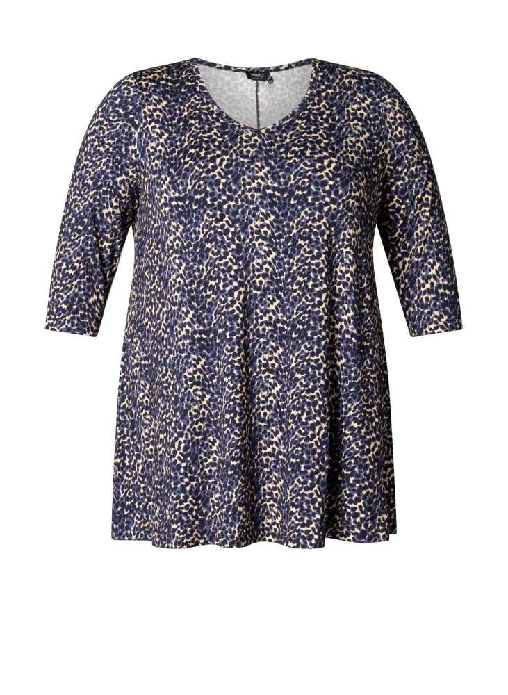 Yest Curve tuniek met V-hals en 3/4 mouw A005976 Ankaria navy