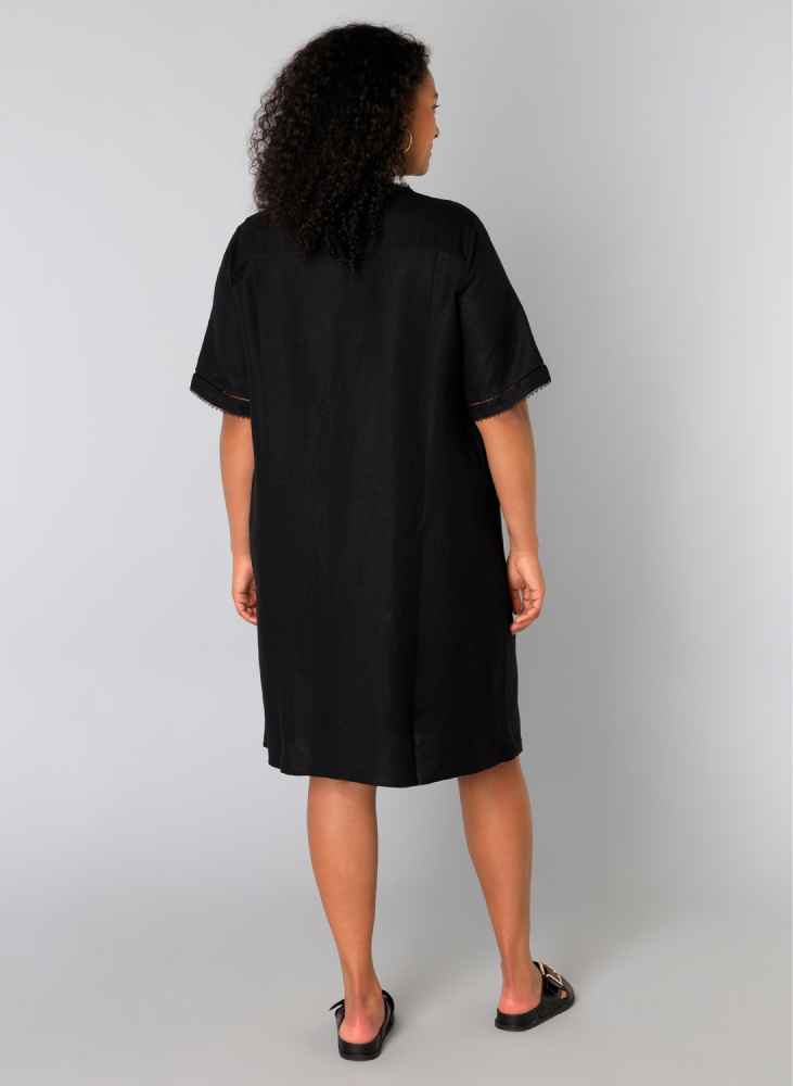 Yesta jurk met kanten details A005307 Zwart