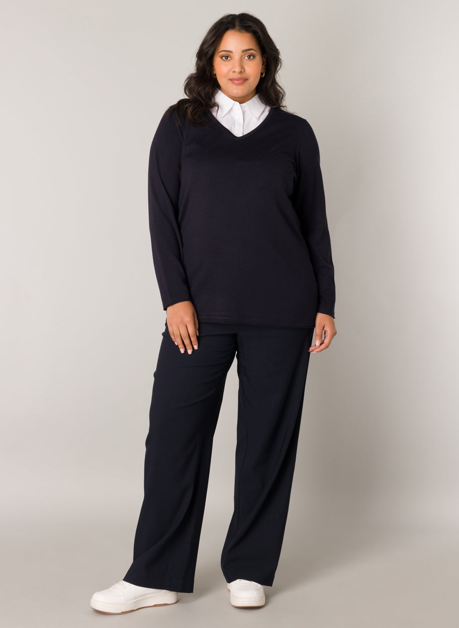 Base Level Curvy los kraagje Yolina wit