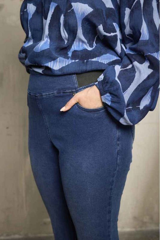 Zhenzi jeans rondom elastiek 201153 Groove Blauw