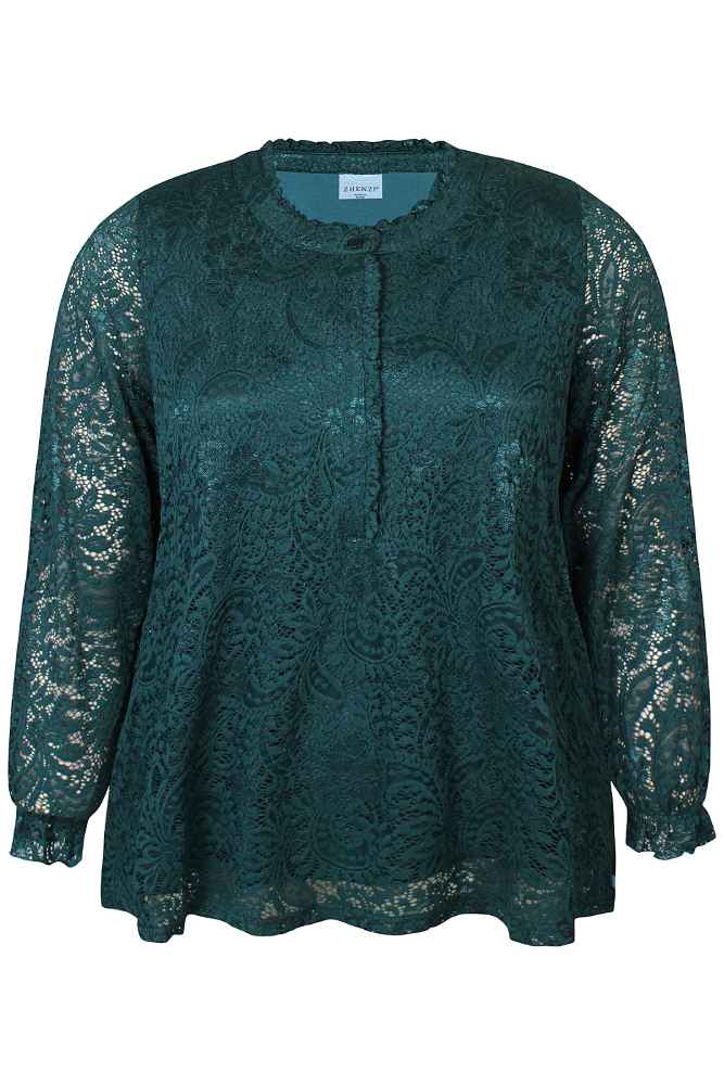Zhenzi shirt met kant 201110 tist Teal