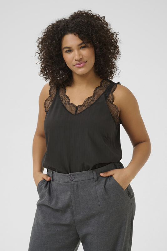 Top met kant 10580396 Black