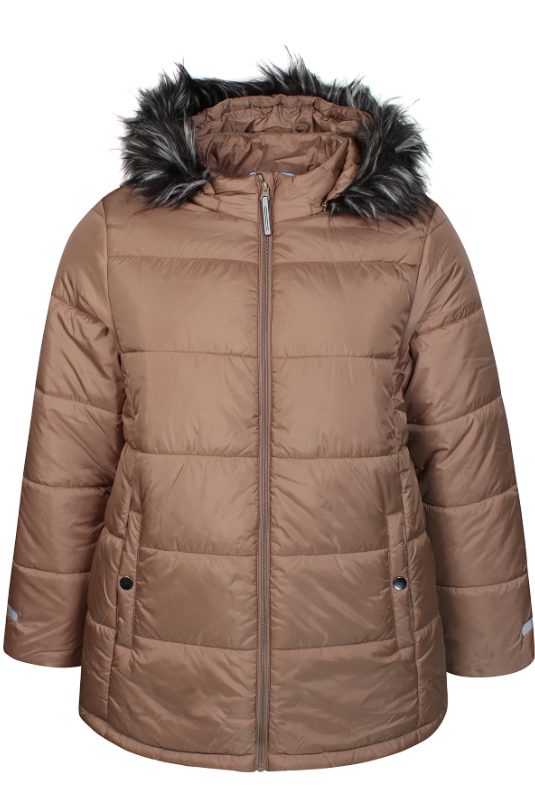 Zhenzi winterjas beige, detailfoto