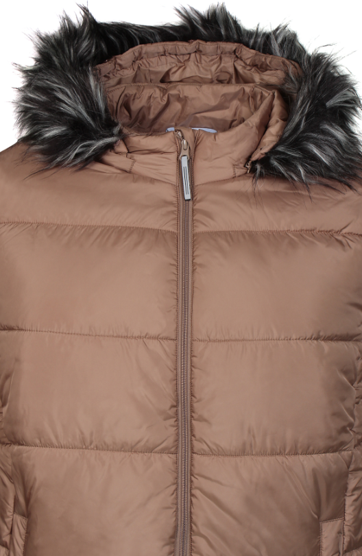 Zhenzi winterjas beige, detailfoto