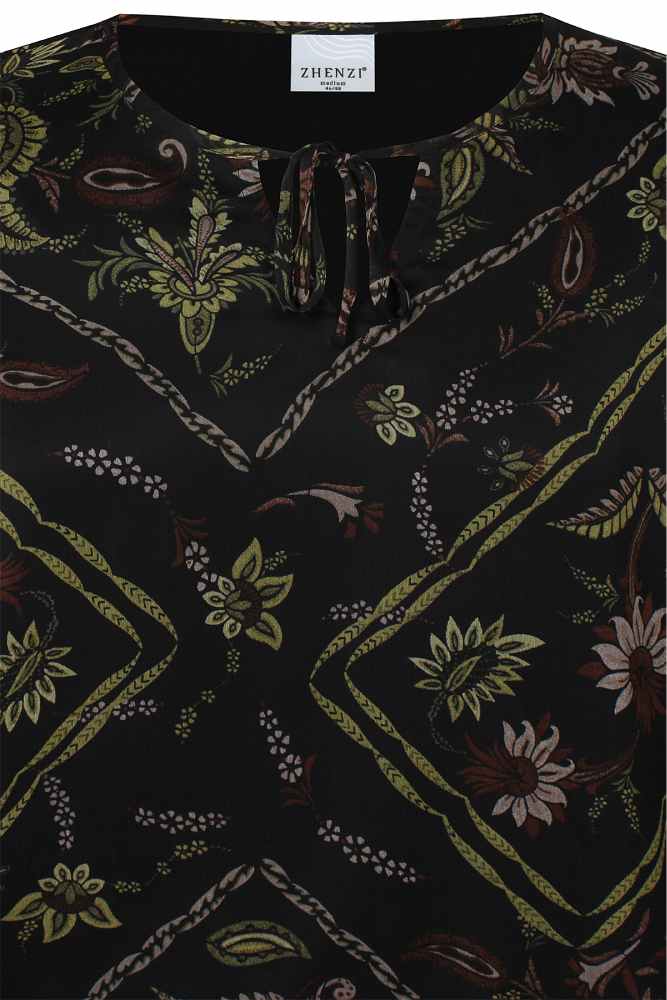 Zhenzi blouse met print 201446 Keara Army