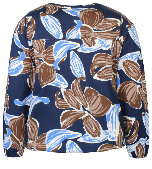 Zhenzi shirt lange mouwen met print 201587 Blauw