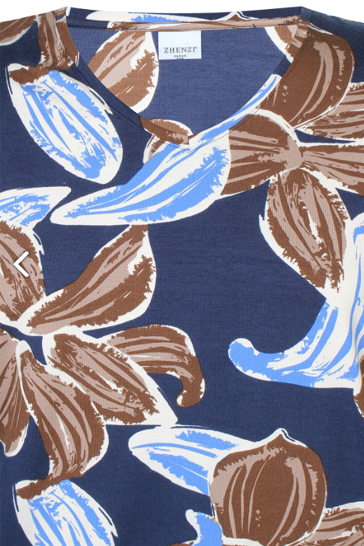 Zhenzi shirt lange mouwen met print 201587 Blauw