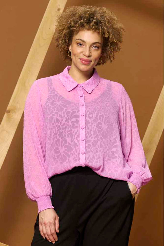 Zhenzi blouse met bloemenprint roze