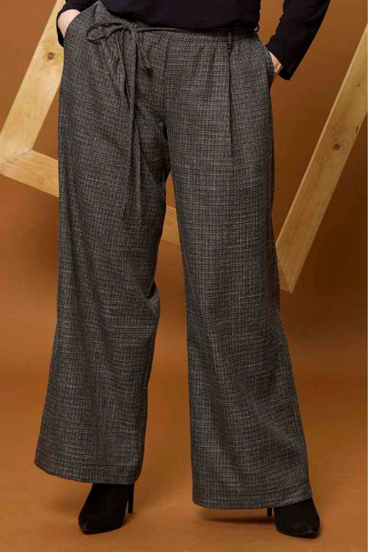Zhenzi pantalon met wijde pijpen zwart
