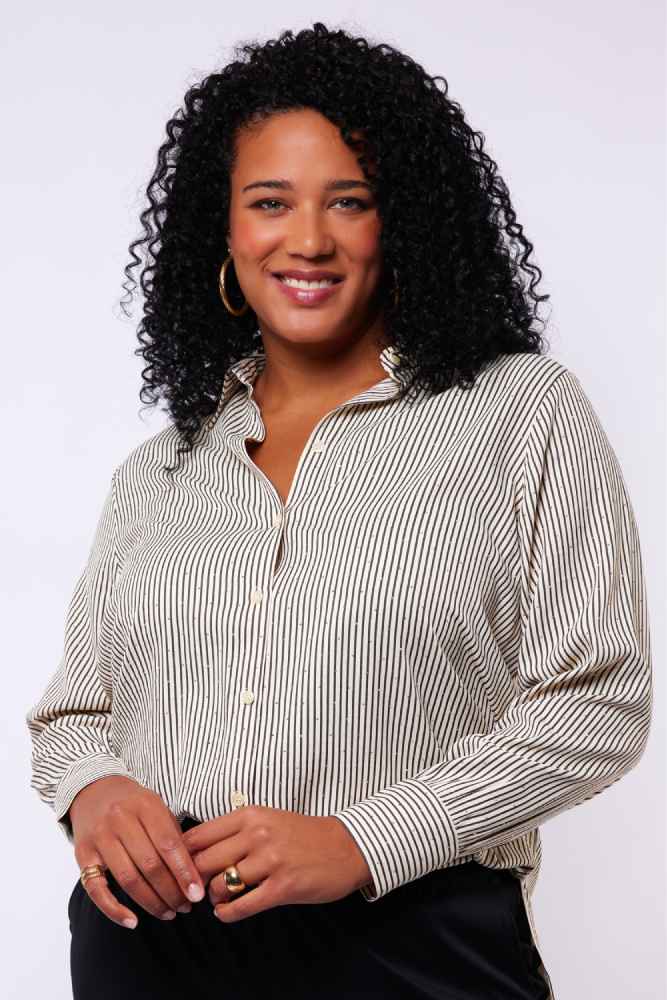 Exxcellent blouse met glitter 25WBE98 Off white