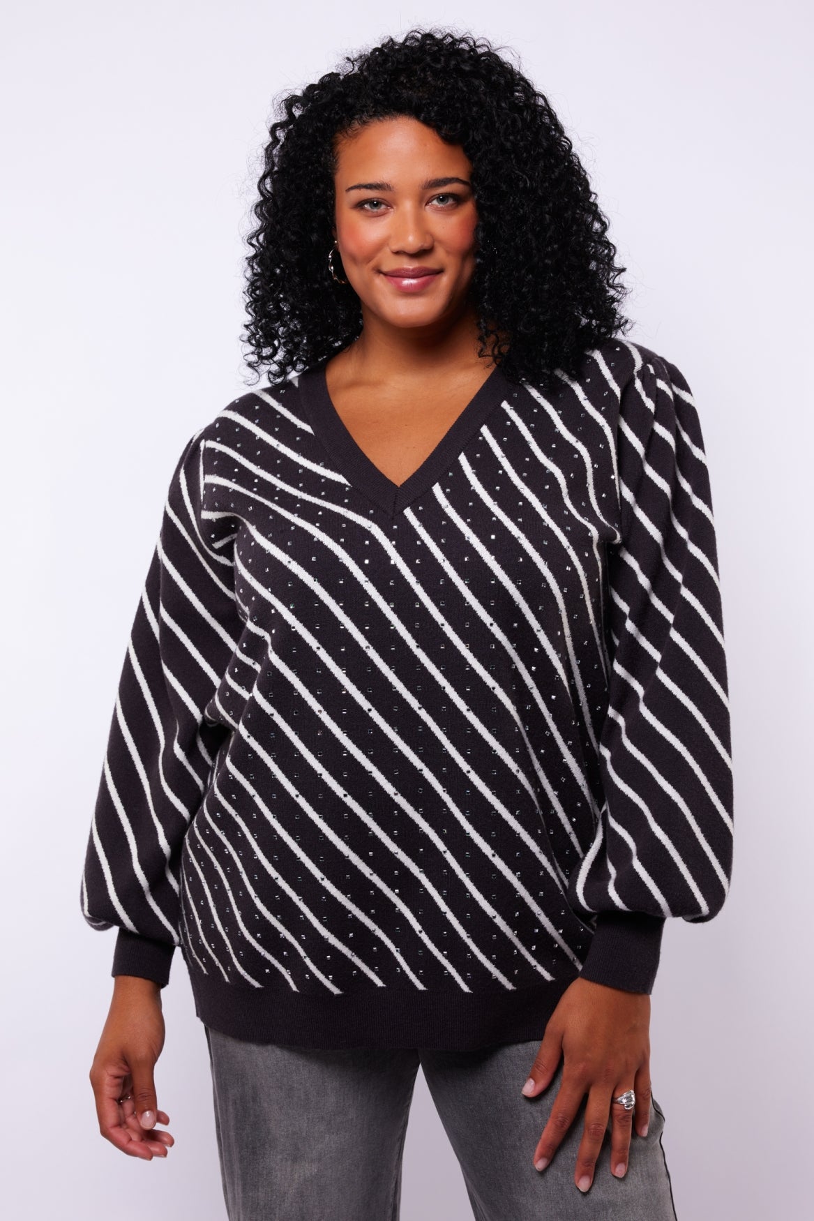 Exxcellent feestelijke trui 25WLE02 Merel grijs