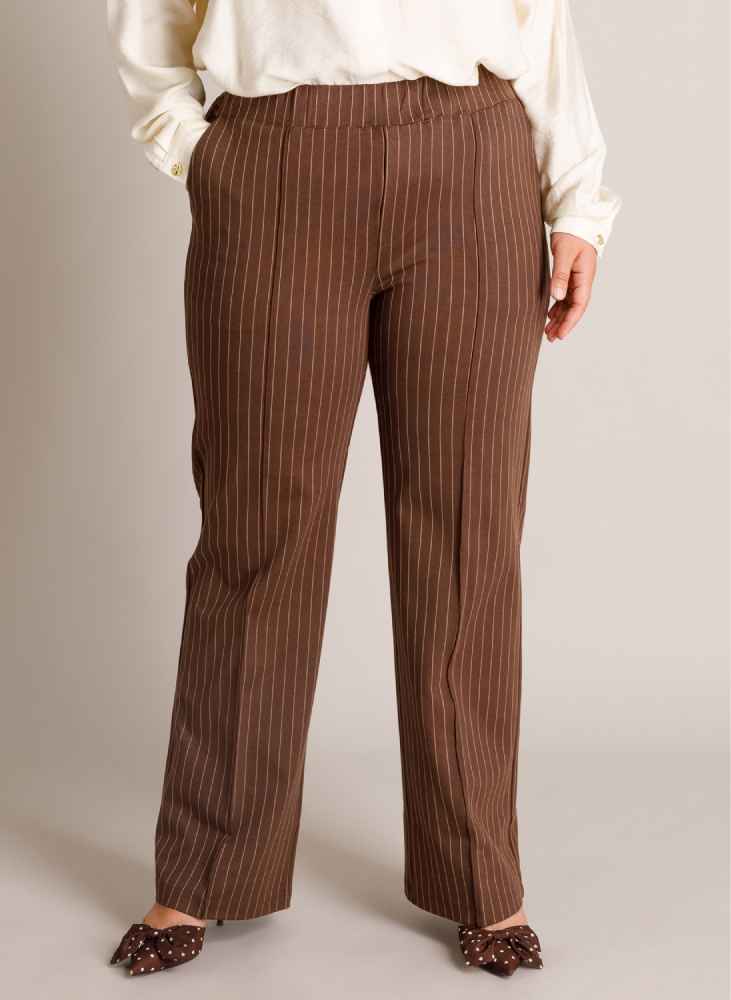 Yest Curve broek rechte pijpen Romana A006439 bruin