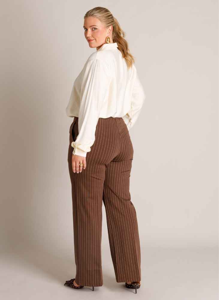 Yest Curve broek rechte pijpen Romana A006439 bruin
