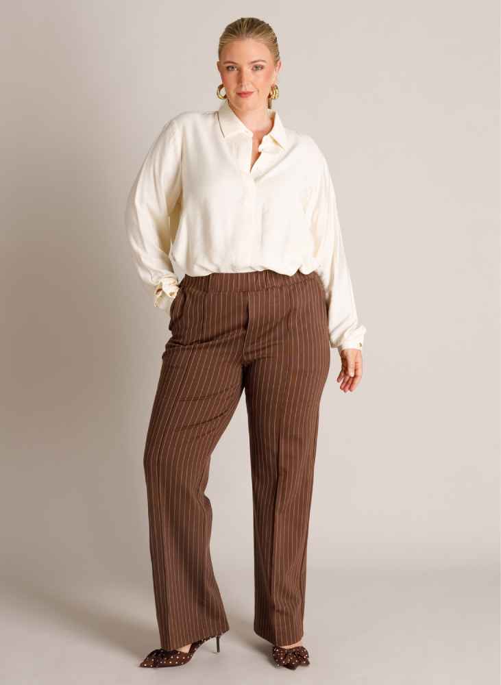 Yest Curve broek rechte pijpen Romana A006439 bruin