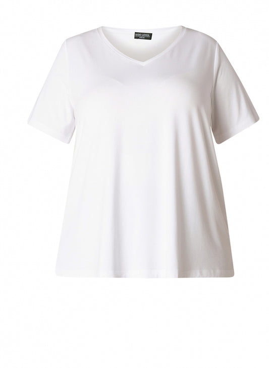 Alba - Shirt V-hals, korte mouw wit