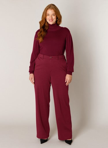 Base Level Curvy broek Bordeaux, detailfoto