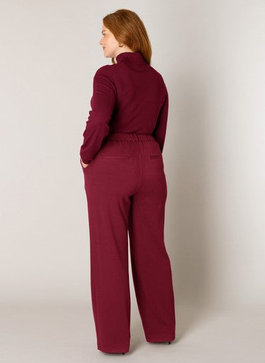 Base Level Curvy broek Bordeaux, detailfoto