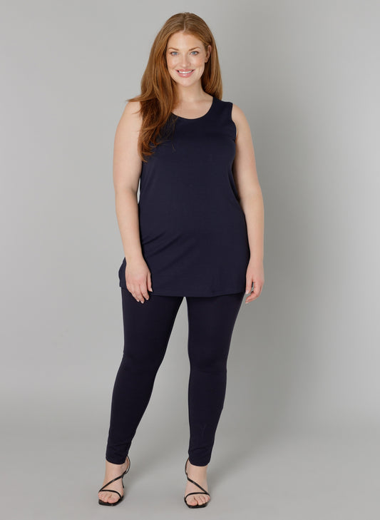 Base Level Curvy A-lijn top met brede bandjes  7000006 Alicia Blauw