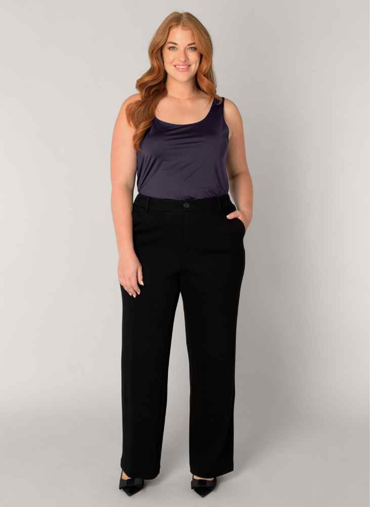 Base Level Curvy broek Yorinthe L32 in zwart