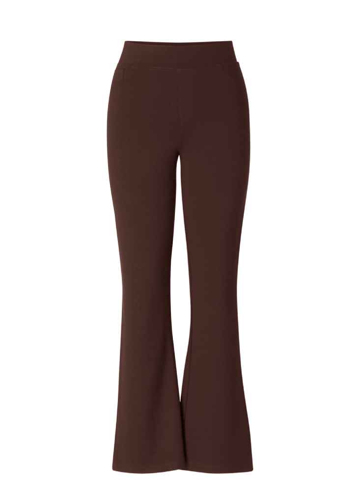 Base Level Curvy broek met flare pijp 7000011 Allie bruin