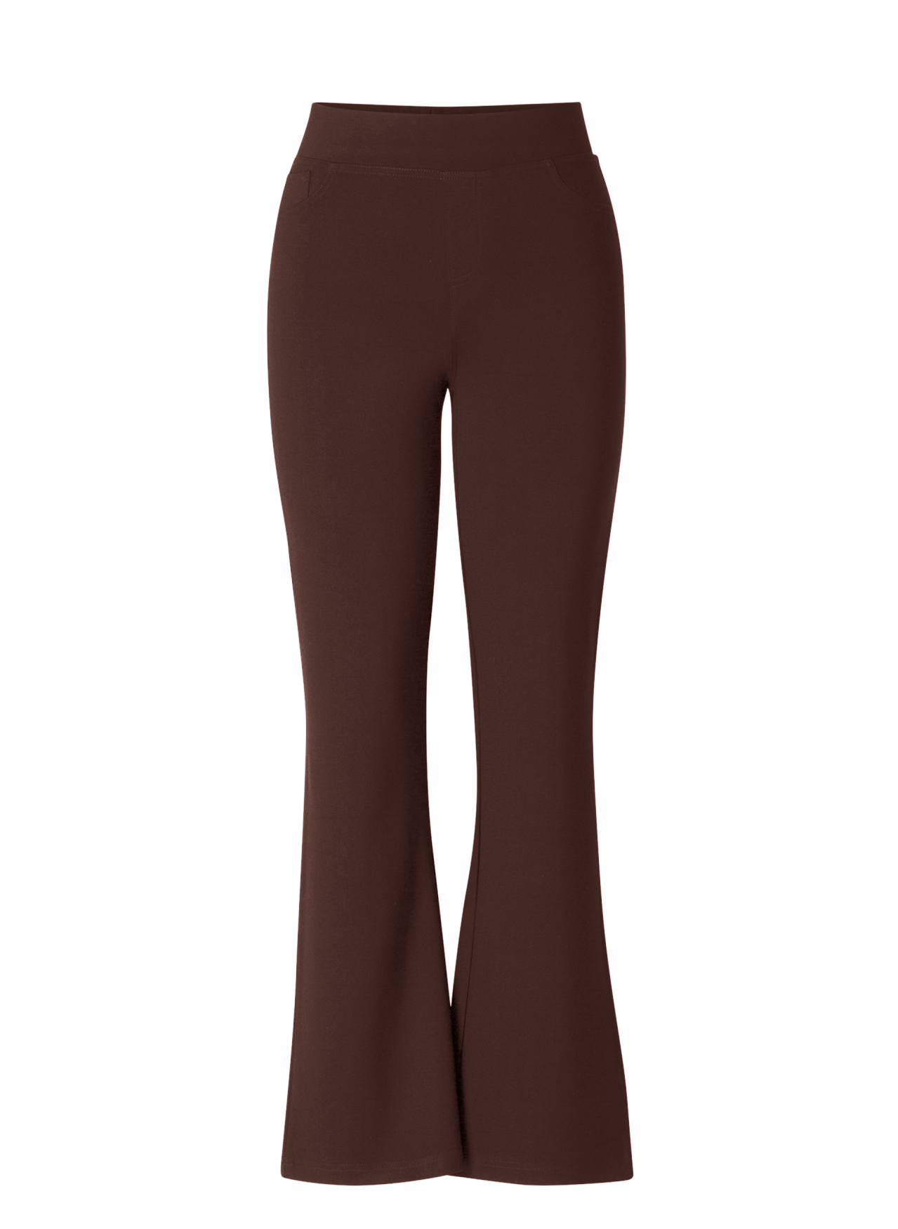 Base Level Curvy broek met flare pijp 7000011 Allie bruin