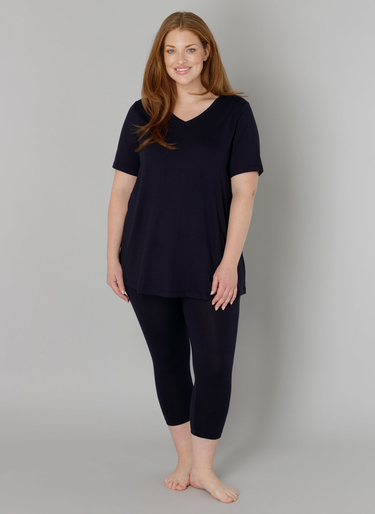 Base Level Curvy driekwart legging 7000025 Audrey Blauw