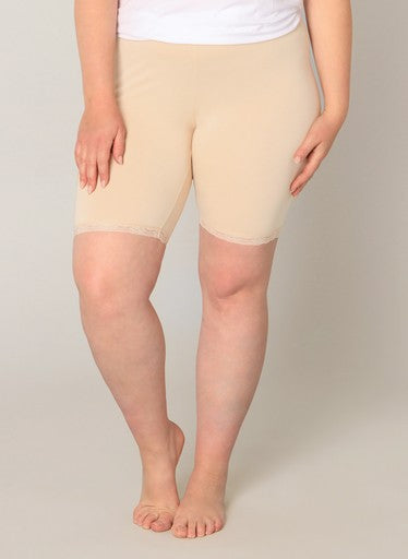 Base Level Curvy korte legging Ava in huidskleur