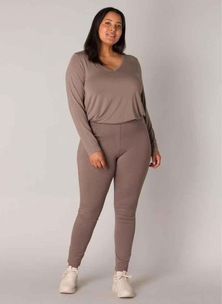 Base Level Curvy stevige tregging  7000005 Arnika Taupe
