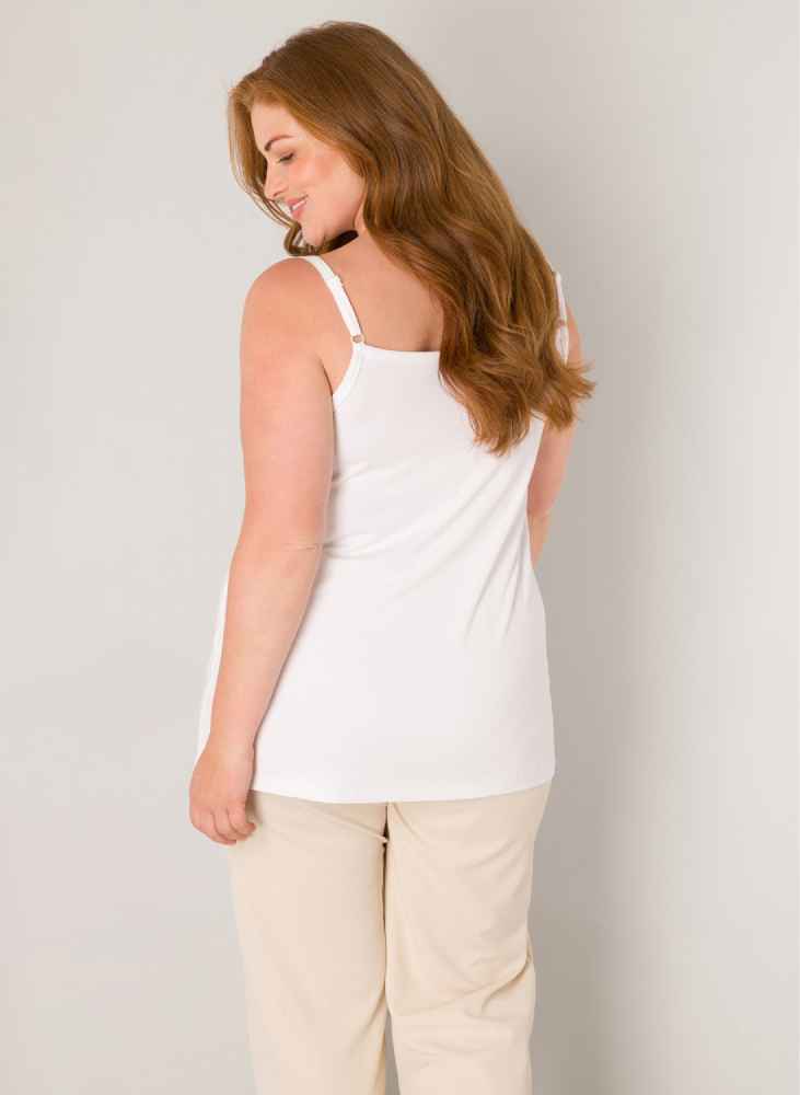 Base Level Curvy topje met verstelbare bandjes in wit