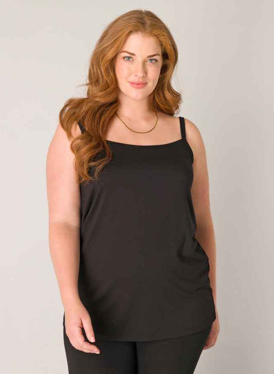 Base Level Curvy topje met verstelbare bandjes in zwart