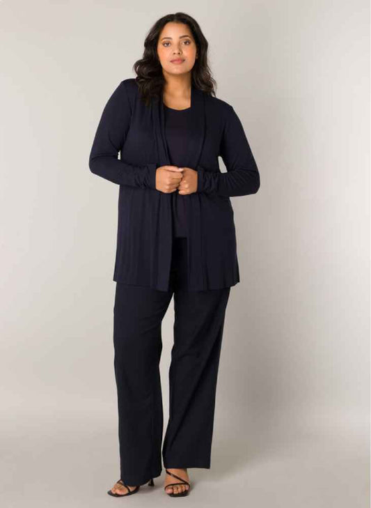 Base Level Curvy vest dun materiaal 7000023 Ayla Blauw