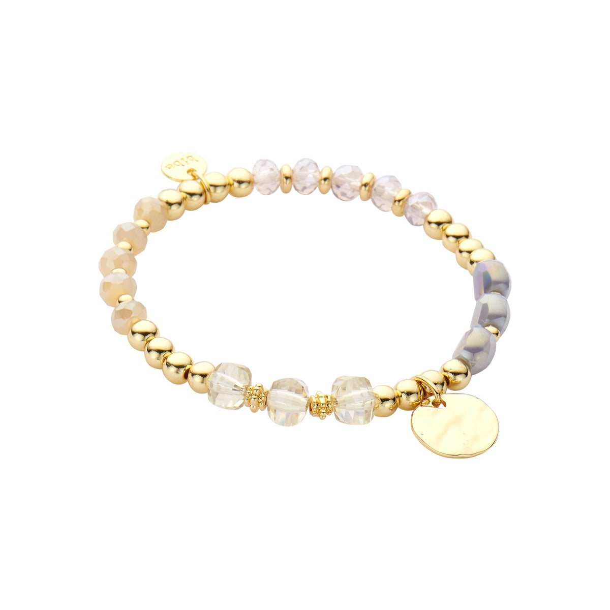 Biba armband blauw, metaal met crystal en glas