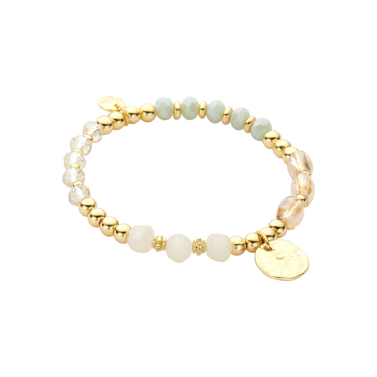 Biba armband roze, metaal met crystal en glas