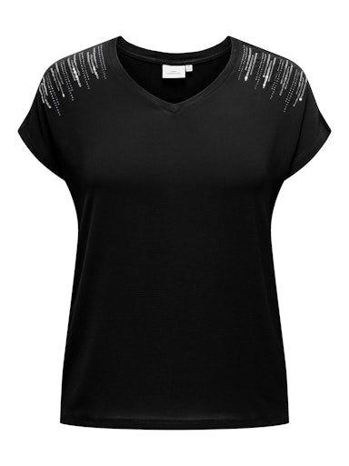 CARLOUISA CAPSLEEVE MIX TEE 15330753 Black