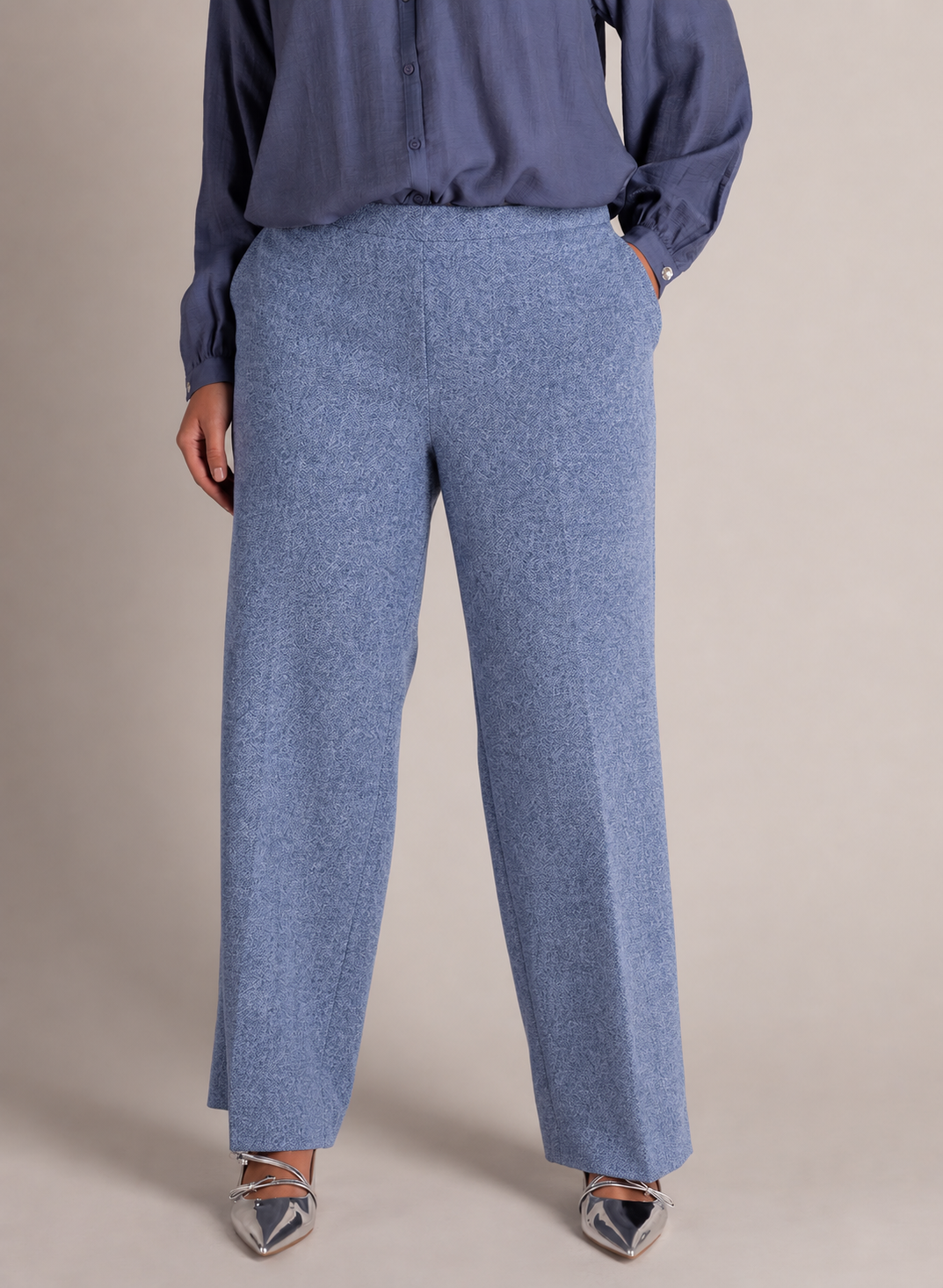 Yest Curve broek zachte stof Vinetta A006584 Blauw