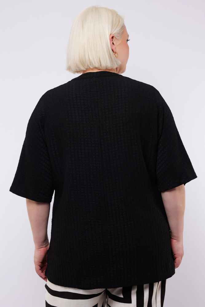 Exxcellent Shirt met v-hals 25ZFZE21 Maribel Zwart