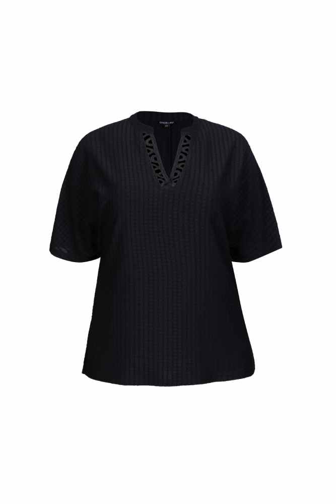 Exxcellent Shirt met v-hals 25ZFZE21 Maribel Zwart