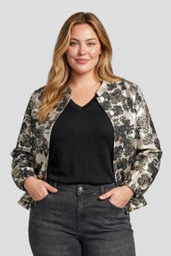 Exxcellent jasje Avalon met bloemenprint in zand
