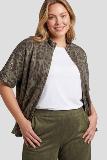 Exxcellent mouwloos vest met pantervlekker Elody 26NOE02 Groen