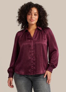 Exxcellent blouse Nysara aubergine